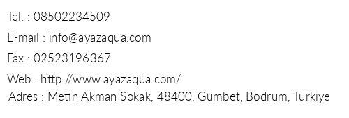Ayaz Aqua Beach Hotel Gmbet telefon numaralar, faks, e-mail, posta adresi ve iletiim bilgileri